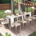 thumbnail image 1 of 20" to 118" Extendable Dining Table for 12-14 Person, Mid Century Modern Extendable Table for Gatherings, Meeting for Small Kitchens, Dining Office Areas, White, 1 of 9