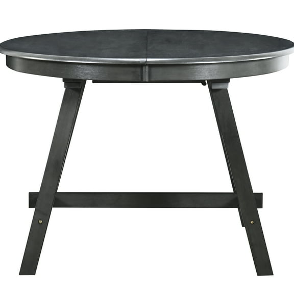 Extendable Dining Table In Gray - Space Saving Furniture With Hidden Flip Leaves Construction