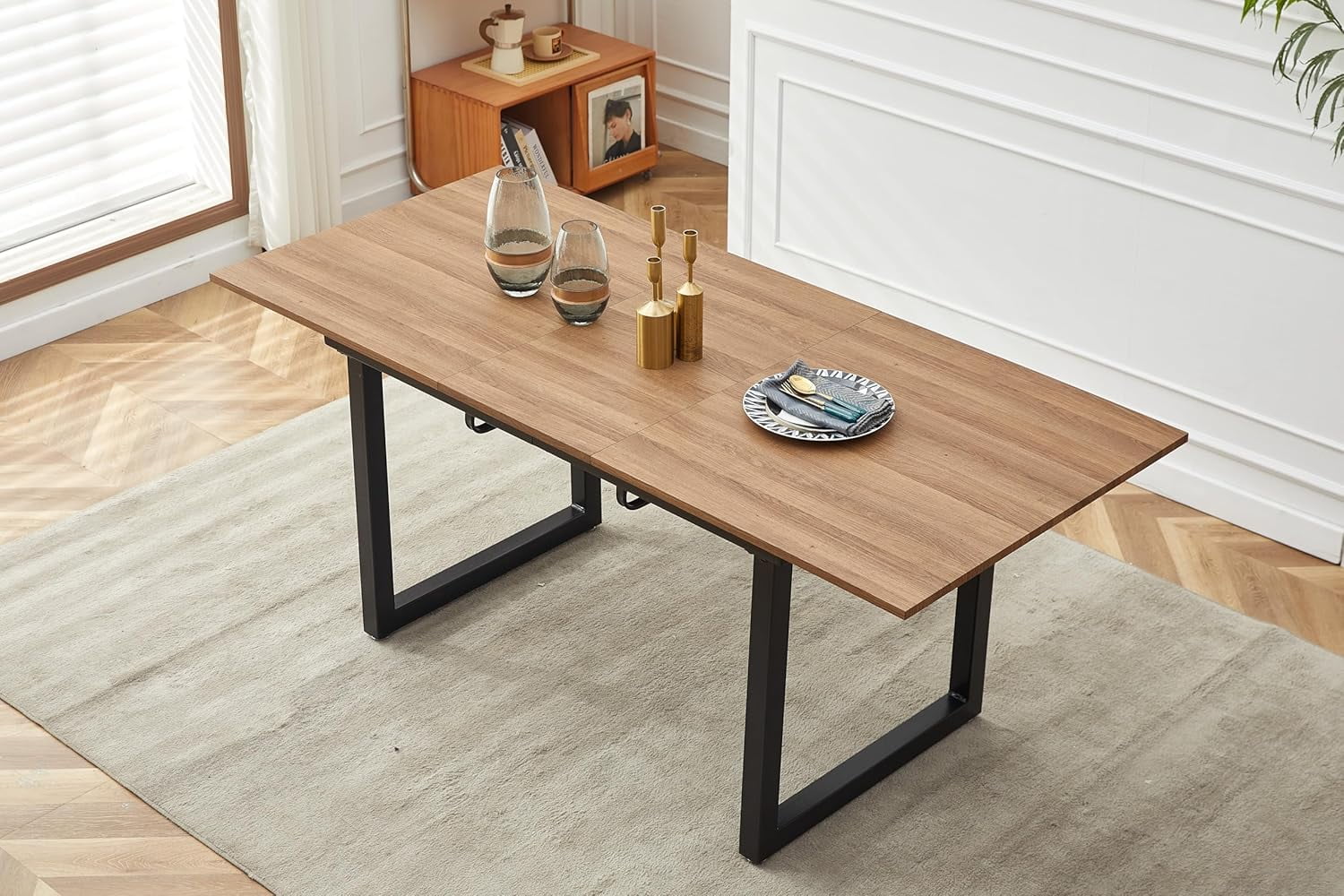 Extendable Dining Table, Rectangular Wood Extendable Dining Table ...