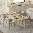 thumbnail image 1 of Dining Table for 6-8 People, Large Extendable Kitchen Table for 6 with Metal Frame & MDF Board, Long Rectangular Wood Dining Room Table, Natural Wood, 1 of 9