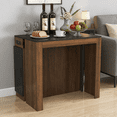 thumbnail image 1 of Extendable Dining Table, Transformer Folding Console Table for 2-10 People, Space Saving Dining Room Table for Apartments & Homes, Walnut, 1 of 10