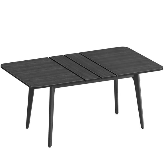 Extendable Dining Table for 4-8 People - Modern Kitchen Table with Tapered Legs & Heat-Resistant Top, Charcoal Gray