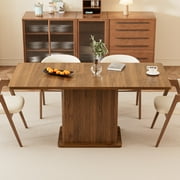 Extendable Dining Table for 4-8, Rectangle Dining Room Table with Storage, Modern Kitchen Table for Dinner, Living Room, Walnut