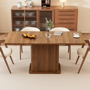 Extendable Dining Table for 4-8, Rectangle Dining Room Table with Storage, Modern Kitchen Table for Dinner, Living Room, Walnut
