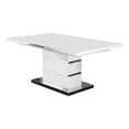thumbnail image 1 of Benjara Extendable Dining Table with Metal Base- White and Silver, 1 of 6