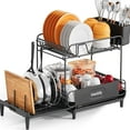 thumbnail image 2 of Expandable Dish Drying Rack With Drainboard - Large Collapsible Kitchen Counter Organizer 2 of 3