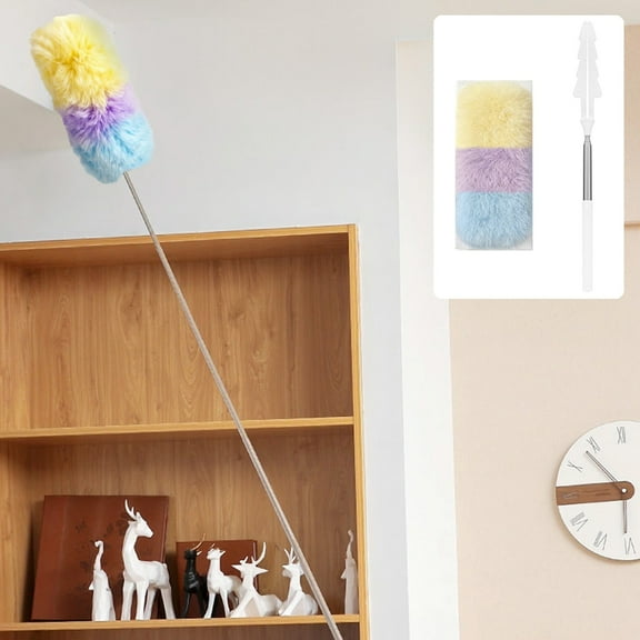 Extendable Duster, Electrostatic Disposable Cleaning Heads, Effortless High and Low Reach, for Ceiling Fans and Under Furniture, Homeowners and Renters