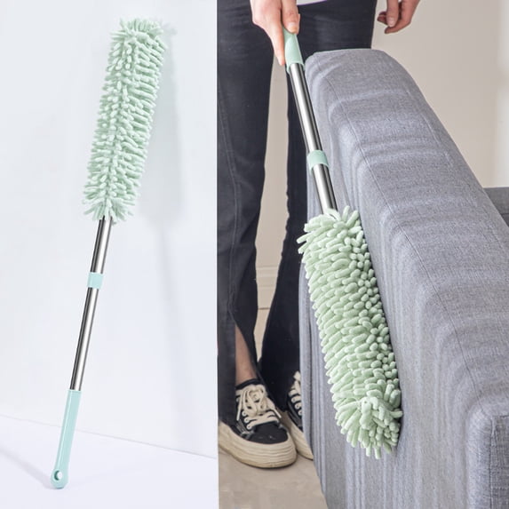 Extendable Duster, Telescoping Cleaning Rod with Washable Electrostatic Head, for Cleaning High Ceilings, Fans, Under Furniture, and Tight Crevices