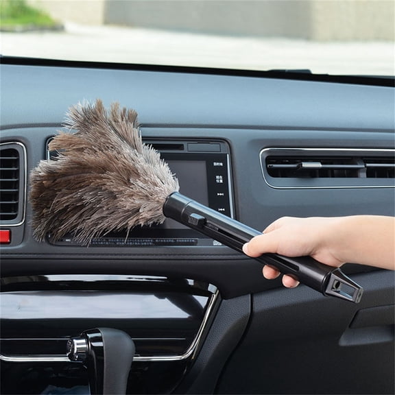 Extendable Feather Duster Retractable Cleaning Wand Anti Static Microfiber Dusting Brush with Telescopic Pole for Ceiling Fans High Ceilings and Cars