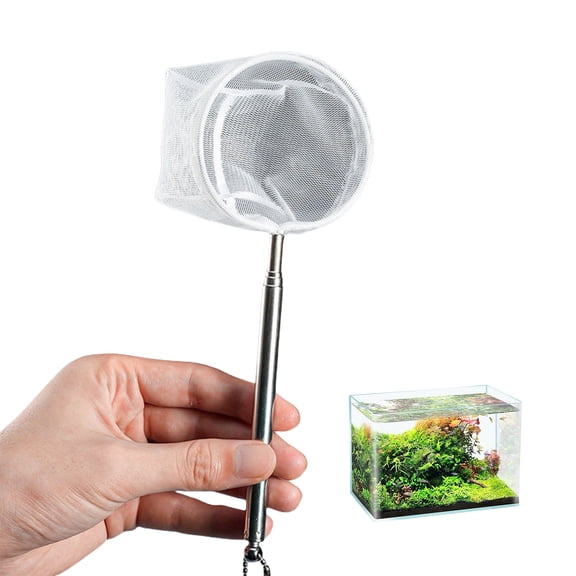 Extendable Fish Handling Tool With Ergonomic Grip Stable Construction Fishing Net For Aquariums And Fishtanks