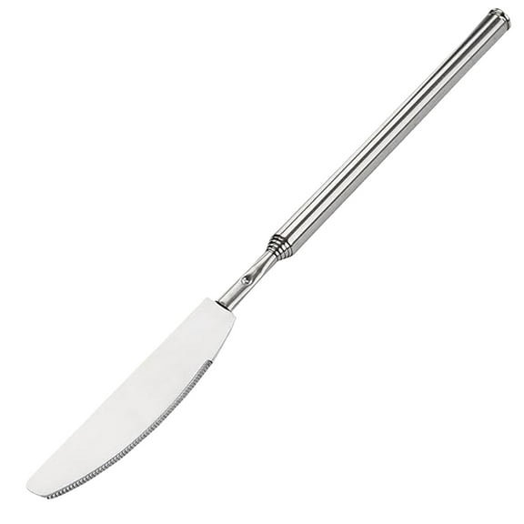 Extendable Fork, 8.7 to 25.4 Inch Telescopic Bbq Fork, Stainless Steel Long Handle Dinner Fork for Outdoor Camping Picnic Cooking Silver3