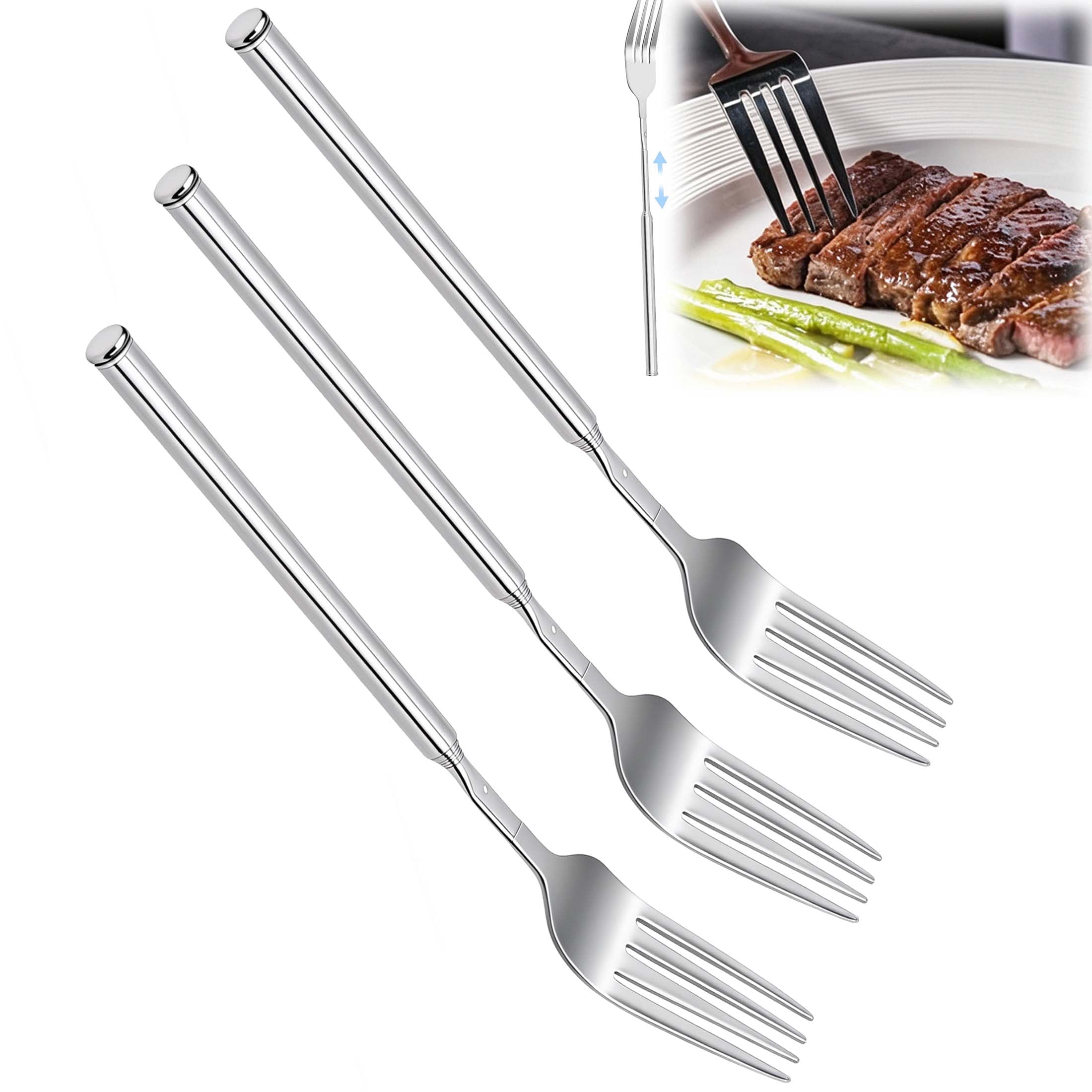 Extendable Fork, Extended Fork, Expandable Fork, Heat-Safe Structure ...