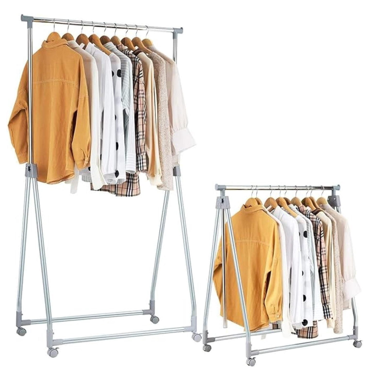 Extendable Garment Rack, Heavy Duty Foldable Clothes Rail with ...