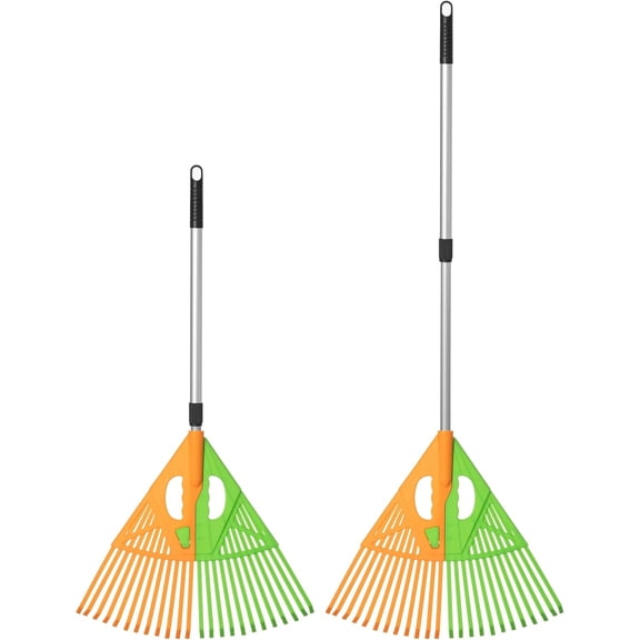 Extendable Long-Handle Leaf Grabber Rake Broom for Leaves Grass and Yard Debris Perfect for Garden Cleanup Outdoor Maintenance