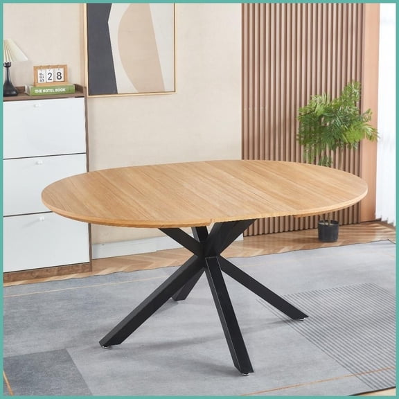 Extendable MDF Top Metal Leg Coffee Table - Stable & Easy to Assemble for Dining/Office