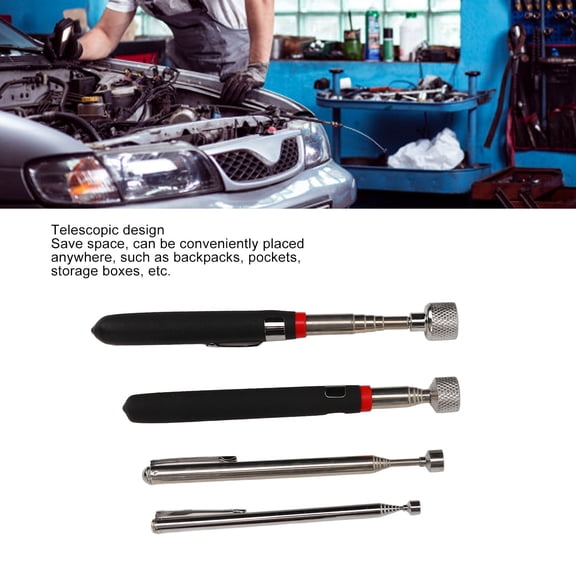 Extendable Magnetic Grabber Tool Kit, 4 Strength Levels Inspection Mirror For Tight Spaces