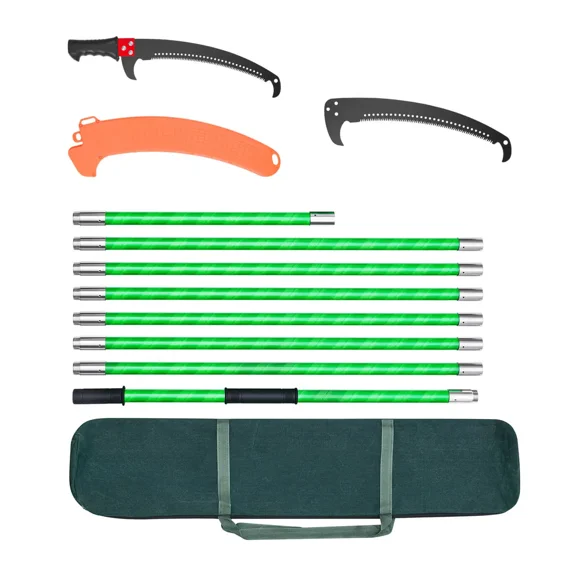 Extendable Manual Pole Saw Tree Pruner 3.87-27ft with Durable 65Mn Steel Blade for Efficient Tree Trimming and Pruning