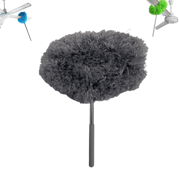 Extendable Microfiber Cleaning Duster with Fluffy Washable Head, Retractable Long Handle Dust Brush for Ceiling, Fan, Furniture and Car Interior