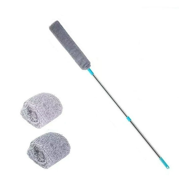 Extendable Microfiber Duster, Adjustable Telescopic Cleaning Tool with Electrostatic Action for Dust and Pet Hair Removal on Ceiling Fans, Under Furniture