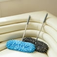 thumbnail image 1 of Extendable Microfiber Duster Mop | Multi-Functional Cleaning Brush for Glass, Kitchen, Bathroom, Tile | Chenille Head, Washable, Blue Gray | 36.5-160cm Adjustable Handle, Non-Slip Grip, 1 of 7