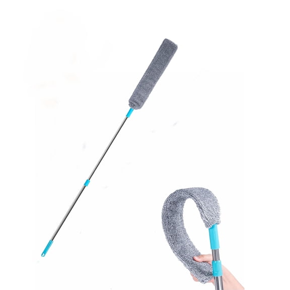 Extendable Microfiber Duster, Soft and Flexible, Crevice Cleaner for Under the Bed, Beneath Furniture and In Corners, 37.4 - 51.2 Inches Long Handle
