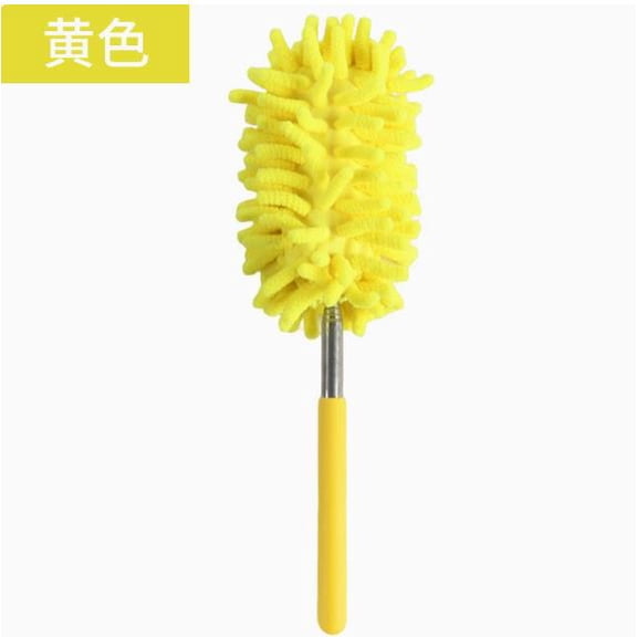 Extendable Microfiber Duster with Replaceable Washable Head, Detachable Cleaning Tool for Home Office Car Window Furniture Ceiling Fan-Yellow