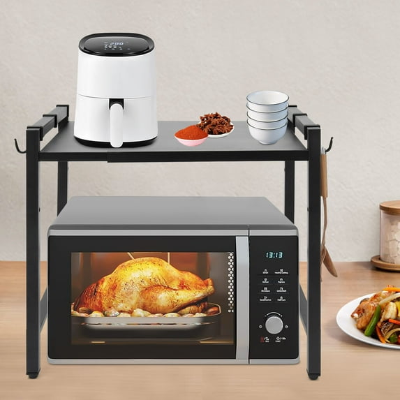 Extendable Microwave Oven Rack Adjustable Microwave Toaster Shelf Home Load 60kg