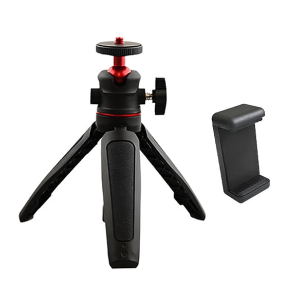 Extendable Mini Handheld Tripod with Phone Clip Tabletop Phone Tripod for Travel