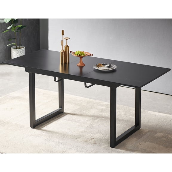Extendable Modern Dining Table Adjustable Space-Saving Kitchen Table 70.86"x31.49"x29.13" Easy to Clean & Stable Living Room Furniture