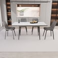 thumbnail image 1 of Extendable Modern Dining Table Set with Grey Linen Chairs - 47 to 63 Inch Adjustable MDF Table for 2-6 People, White Metal Base & Contemporary 4-Piece Seating, 1 of 9