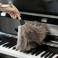 thumbnail image 1 of Extendable Ostrich Feather Duster - 15 inches Fluffy Long Handle Reusable Feather Duster for Cleaning Ceiling Fan,Pendant lamp, High Ceiling, Blinds, Furniture, 1 of 9