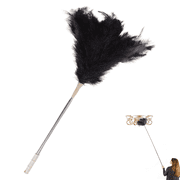 Extendable Ostrich Feather Duster with Extension Pole Up to 81.9 inch 1.8M Telescopic Rod,Black