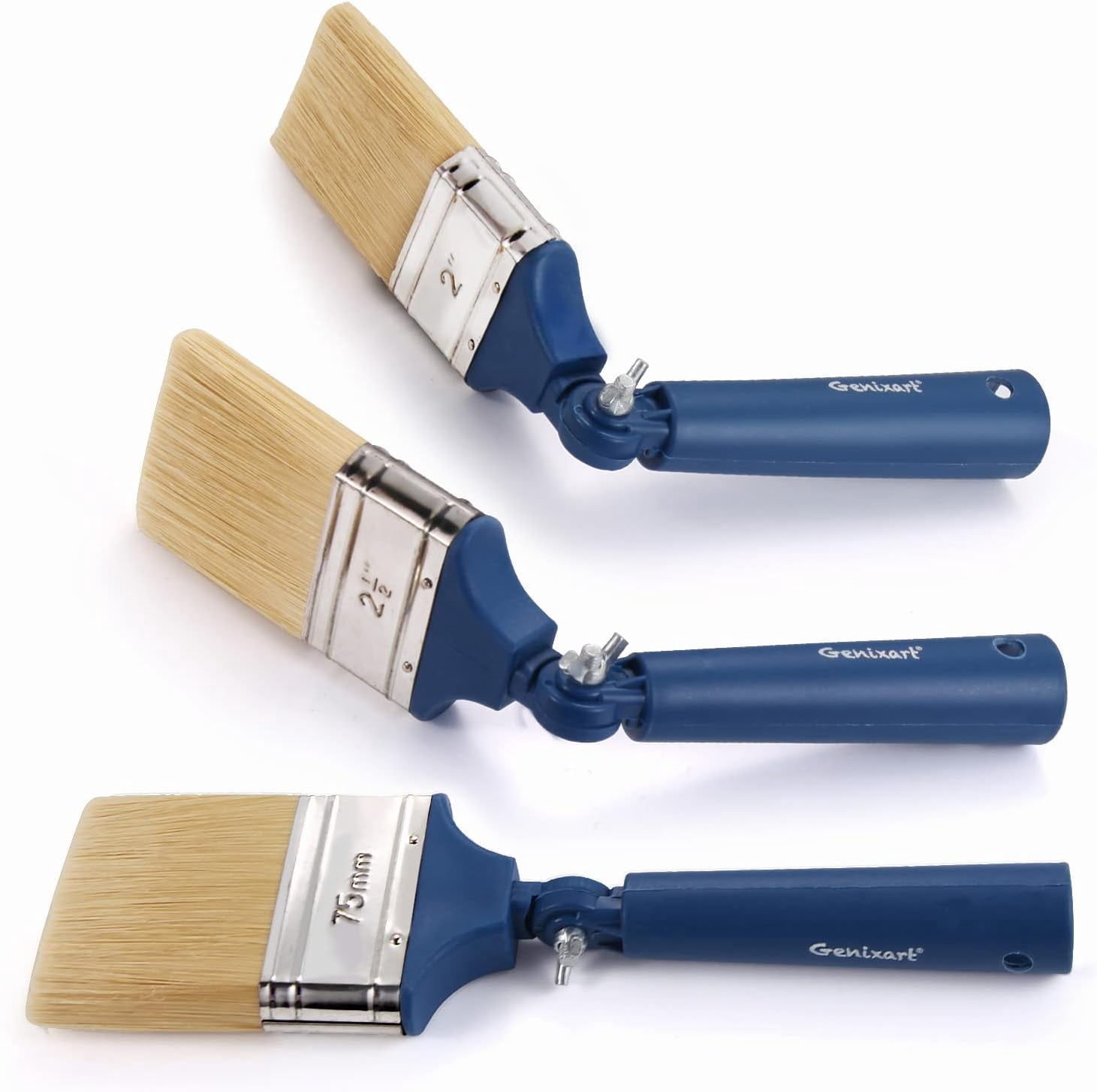 Extendable Paint Brushes for Walls & Ceiling, Multi Angle Adjustable Masonry Paint Brush for Fence Stain & Wood Varnish (3 Pack)
