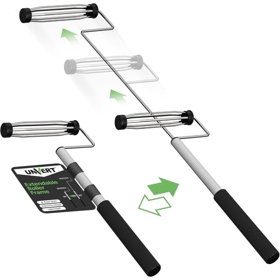 Extendable Paint Roller Frame  9 Inch Adjustable Paint Roller Frame, 5-Wire Cage, 5/16 Shank, Soft Comfort Grip Handle, Extends 20.533 for Walls, Ceilings, Floor, Home Painting Supplies.