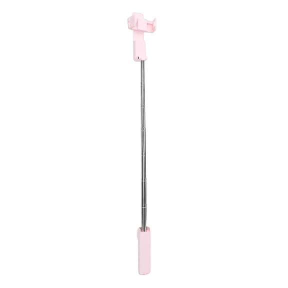 Extendable Phone Selfie Stick with Wireless Bluetooth Remote and 360 Degree Rotation Mount - Compact Pocket-Size Handheld Stand and Tripod, 26.4 inches / 67 cm, Pinkish