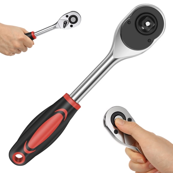 Extendable Ratchet Wrench 24 Tooth Precision Ratcheting Handle Reverse Design Rustproof Wrench 1/4 Inch 3/8 Inch 1/2 Inch for Nuts Bolts Installation and Repair
