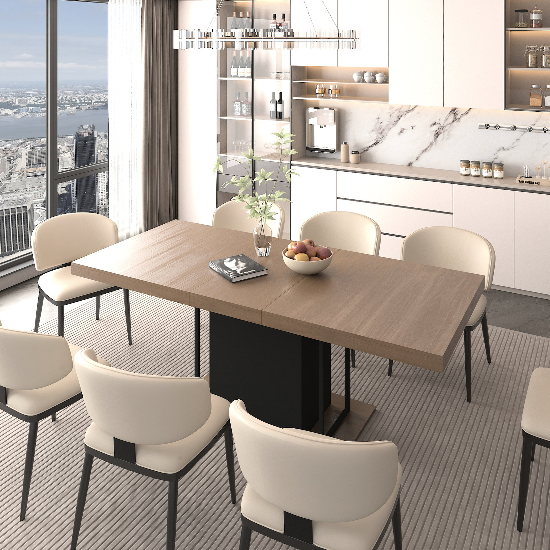 Extandable Rectangle Table Extendable Rectangle Shape - Aged Wood Dining Table for Big ...