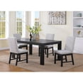 thumbnail image 1 of Extendable Rectangular Dining With 18" Leaf, Black Finish Chairs And Grey Upholstery For Contemporary Home Room Transitional 5 Pc Ensemble, Leaf Table, Textile, 1 of 6