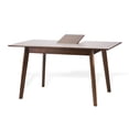 thumbnail image 1 of Extendable Rectangular Dining Room Table Modern Solid Wood Medium Brown Color, 1 of 7