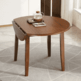 thumbnail image 1 of Extendable Round Dining Table for 2–4 People - Folding Wood Table with Adjustable Size, Space-Saving Design for Small Apartments, Dining Areas, Kitchen, Breakfast Nook, 1 of 9