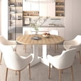 thumbnail image 1 of Extendable Round Dining Table for 4-6, 43"-59" Wood Oval Kitchen Table with Removable Leaves and x-Shaped Base, Space Saving Farmhouse Dinner Table, 1 of 9