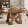 thumbnail image 1 of Extendable Round Dining Table for 4, Modern Oval Kitchen Dining Table with Storage Shelf, Dinner Table for Living Room, Walnut, 1 of 7