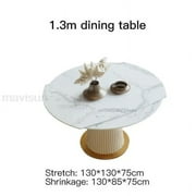 Extendable Round Kitchen Tea Table Dining Room Modern Luxury Indoor Home Furniture Restaurant Marble Dining Table 6 Chairs