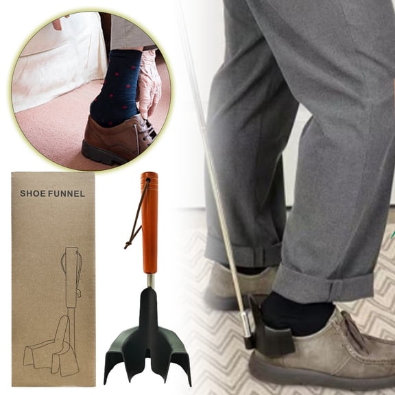 Extendable Shoe Puller Assist Device Metal and Durable Adjustable Length for Easy on and Off Shoes