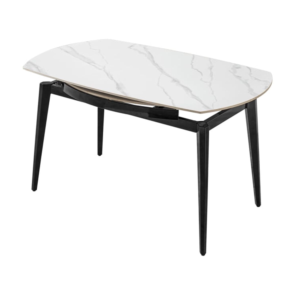 Extendable Sintered Stone Round Dining Table - 33.5'' to 51.2 ...