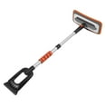 thumbnail image 1 of Extendable Snow Brush and Ice Scraper, All-in-One (27"-35.4") with 180° Pivoting Head & EVA Grip for Complete Windshield Cleanup (Orange), 1 of 13