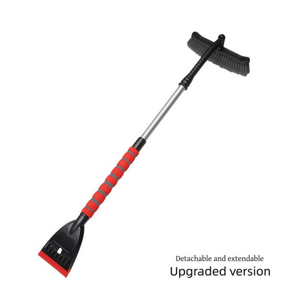 Extendable Snow Scraper With Detachable Head, Adjustable Ice Remover Up To 100Cm, EVA ABS Aluminum Car Windshield Brush For Frost Removal, Compact Storage Design(A)