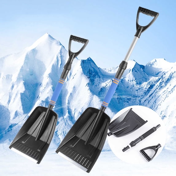 Extendable Snow Shovel,2026 New 33 Inch Long Large Capacity Lightweight Portable Wide Snow Removal with Ergonomic D-Grip Handle ,Snow Shovel for Camping Car Garden Outdoor Driveway