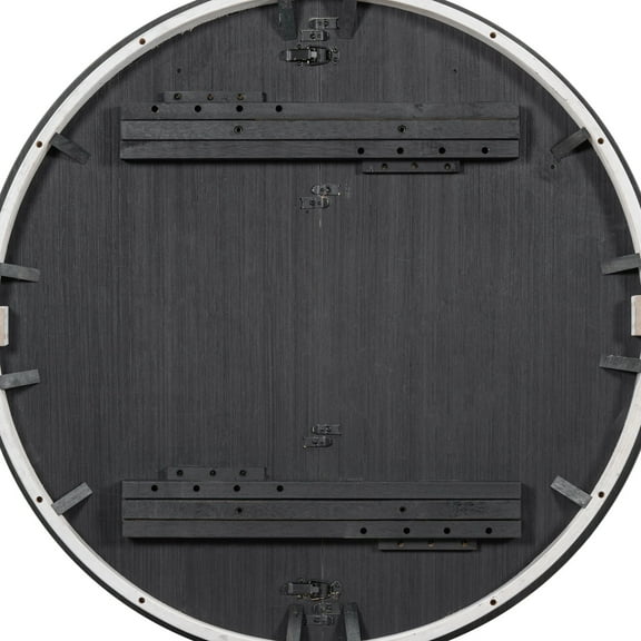 Extendable Solid Wood Dining Table, Oak Natural Finish, Antique White Base, 300lb Capacity Round Table In Wood, + Style