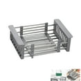 thumbnail image 1 of Extendable Stainless Steel Kitchen Drain Basket with Adjustable Boom – Retractable Rack for Vegetables, Fruits, and Dishes, 11.8"x8.7", 1 of 4